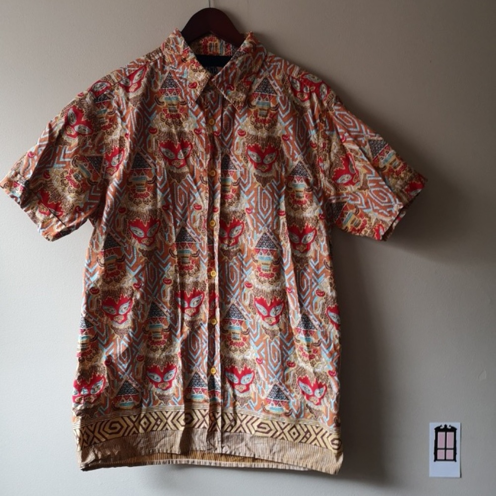 BLEND of America Los Muertos Hawaiian Shirt Size L
